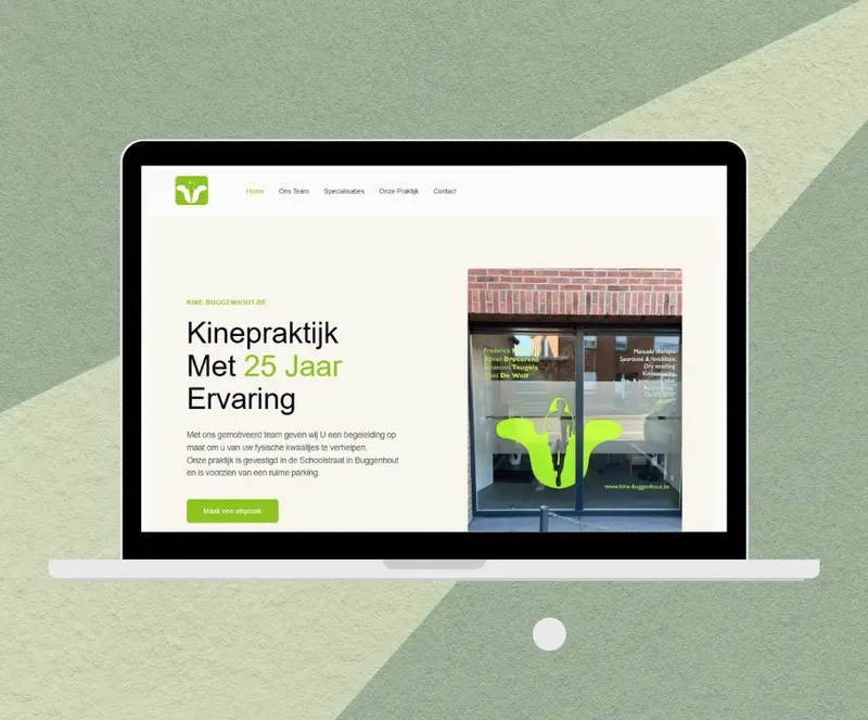 WordPress website voor kinesitherapiepraktijk Kine-Buggenhout